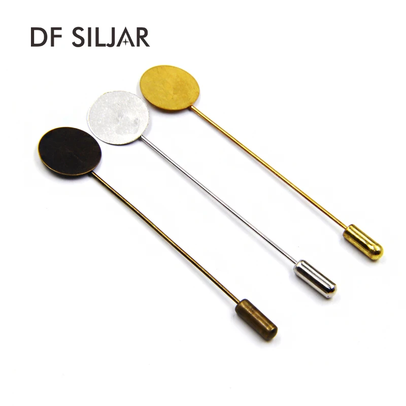 10 шт./лот 75 мм Булавка и основа для броши кабошоны Пустые лотки с брошью пробки