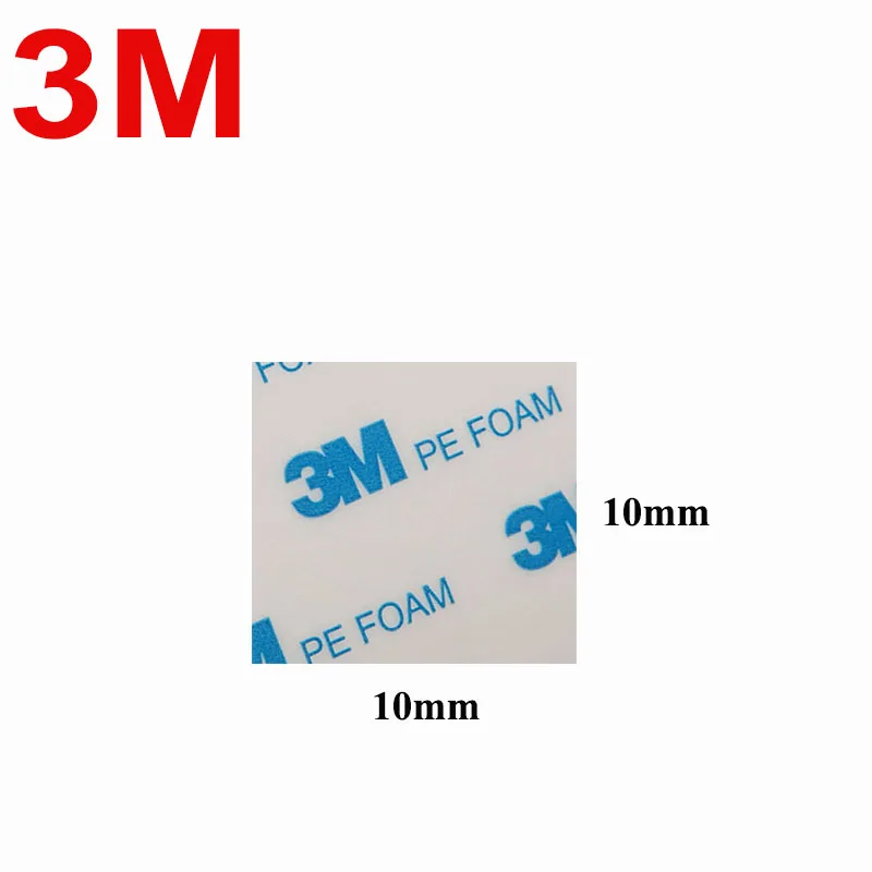 3M 1600T PE foam double sided tape white color acrylic square tape heat-resistant foam tape 10mm * 10mm, 2500 pcs a lot hot sale