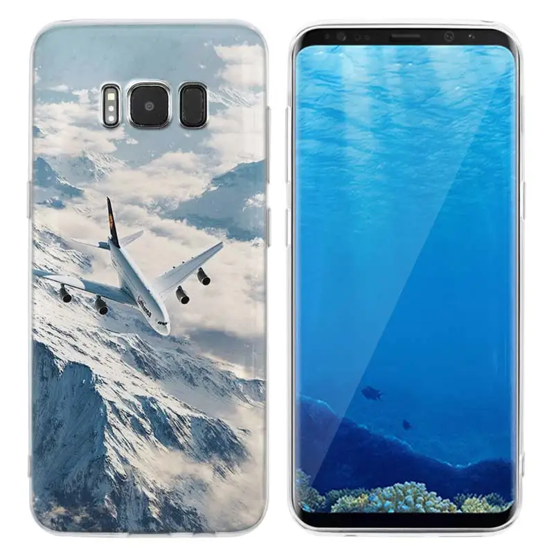 KMUYSL самолет аэроплан из ТПУ, прозрачный, мягкий чехол оболочка для samsung Galaxy S9 S8 Plus S7 S6 Edge - Цвет: 012