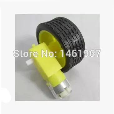 

4sets DC 3V-6V Deceleration Biaxial DC motor + supporting wheels , Smart Car Tire Wheel with Gear Motor Dual Shaf