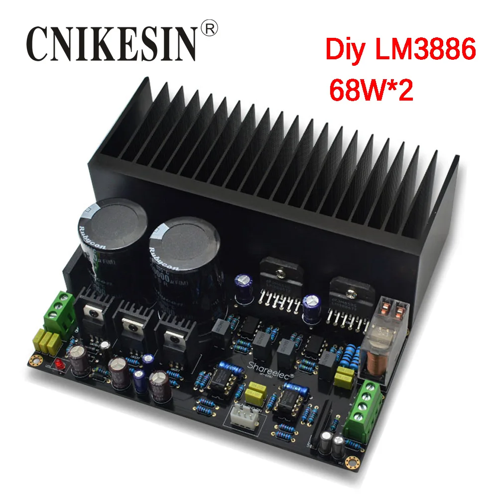CNIKESIN LM3886 стерео высокого Мощность Плата усилителя OP07 двигатели переменного тока