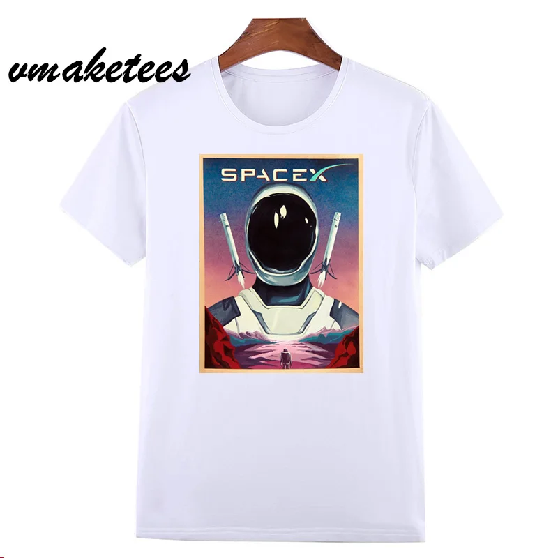 Футболка Space X футболки Ouccpy Mars футболка Elon Musk популярная с короткими рукавами и