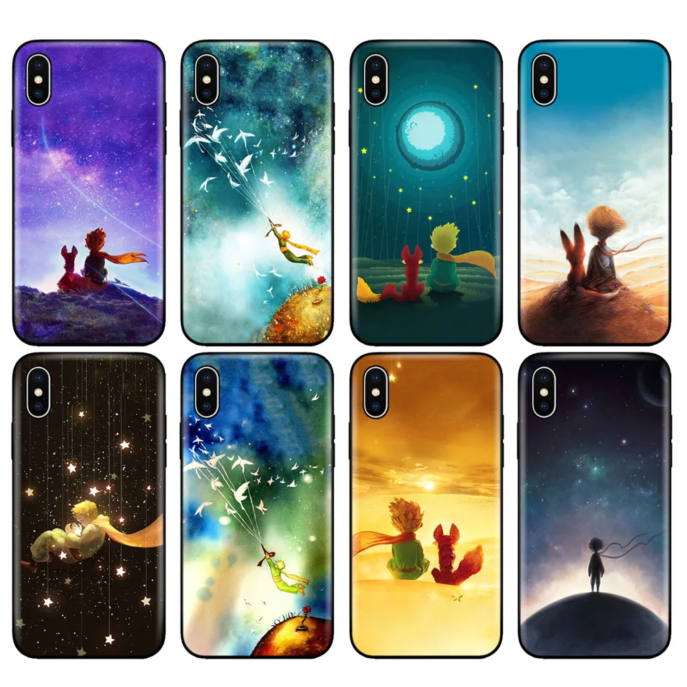 Черный чехол из ТПУ для iphone 5 5s SE 2020 6 6s 7 8 plus x 10 XR XS 11 pro MAX Маленький принц и лиса |
