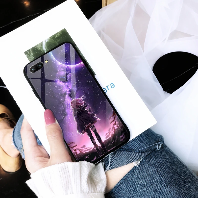 Чехол для Huawei Honor 10 из закаленного стекла милый жесткий чехол-накладка COL-L29 чехол