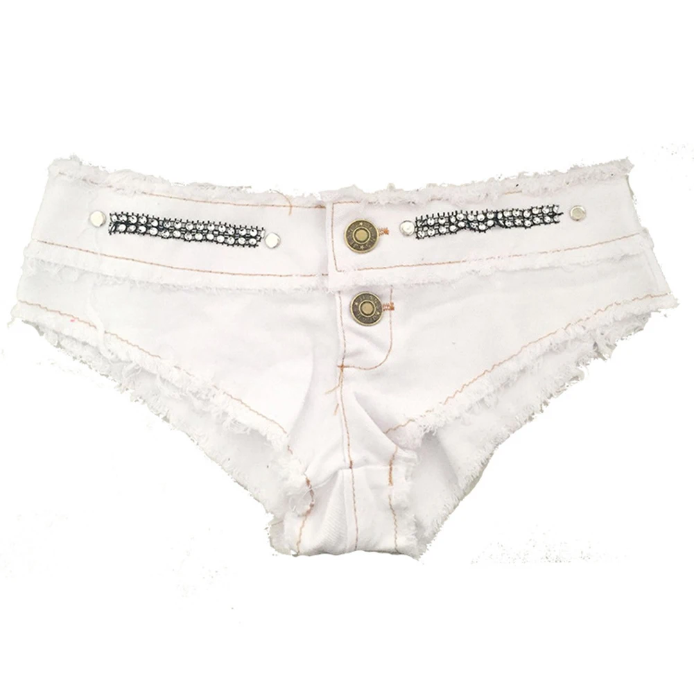 Сексуальные женские летние джинсовые шорты карамельных цветов с низкой талией