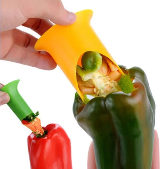 2Pcs/set Multifunction Green Pepper Chili Core Separator Device Plastic Tomato Fruit Vegetable Cutter Kitchen Tools OK 0235 | Дом и сад