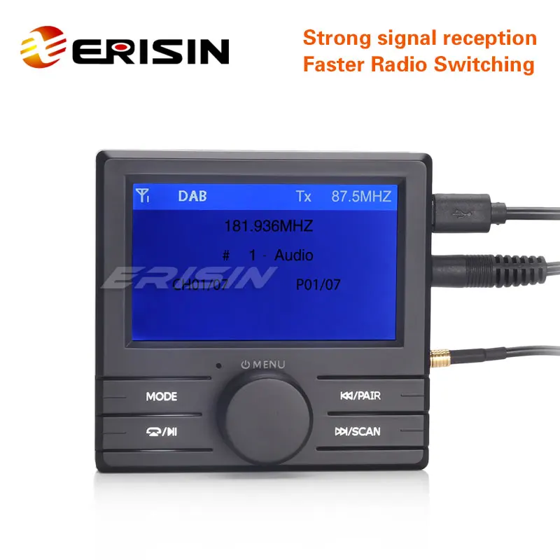 Erisin ES363 внешний Универсальный DAB + цифровой модуль автомагнитолы комплект антенны