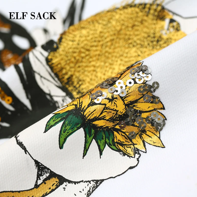 ELFSACK/Новые весенние свитшоты большого размера Женские Повседневные вязаные