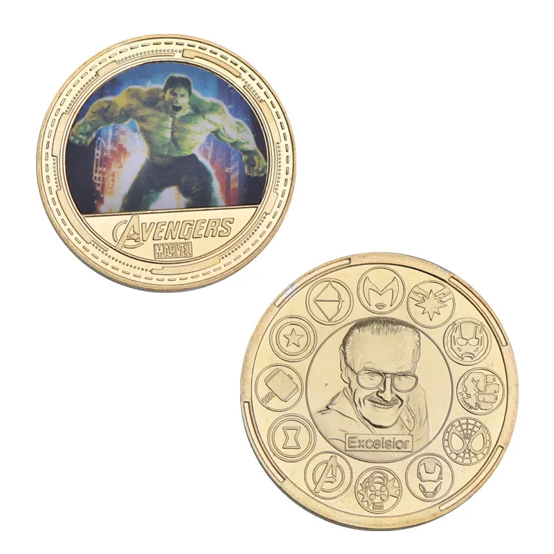 Памятная монета мстители Капитан Америка Железный человек Тор Халк война вызов