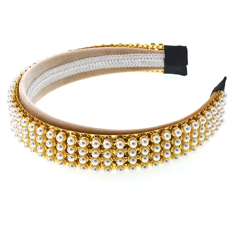 Жемчужная головная повязка винтажная барочная лента для волос бусы королевская