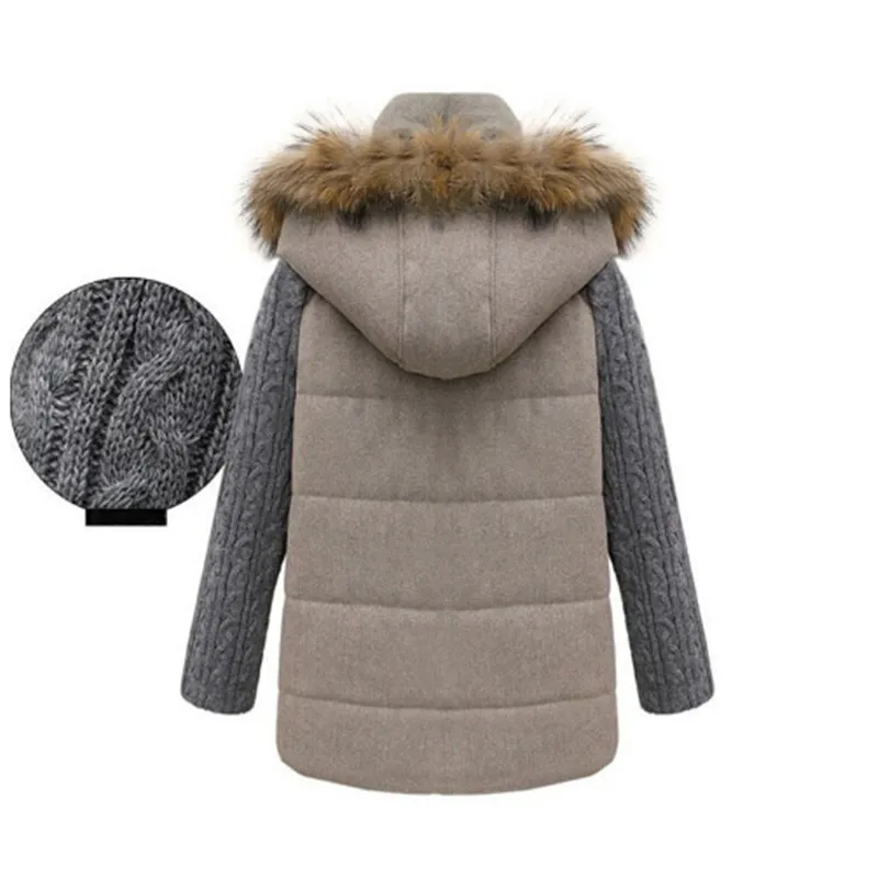 AILOOGE высококачественное зимнее пальто с воротником из натурального меха женские