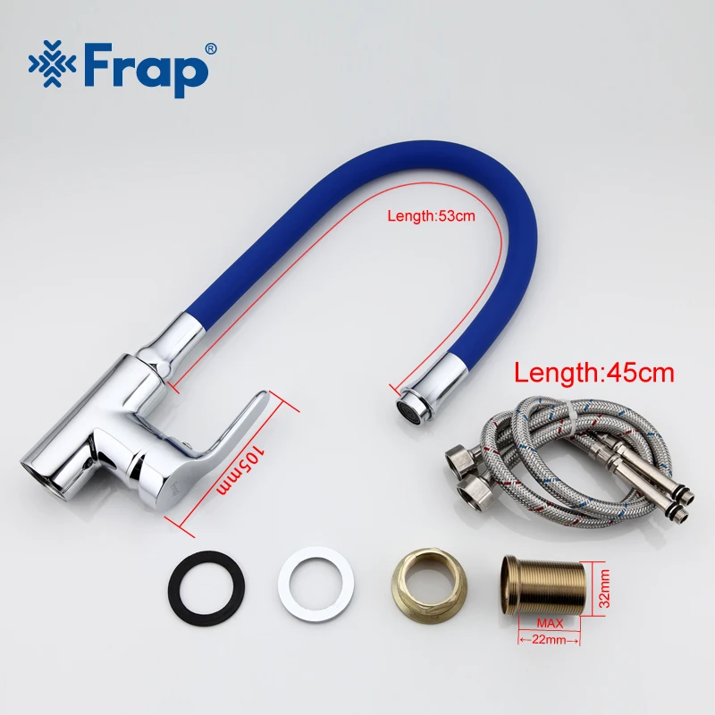 

Frap Silica Gel Nose Any Direction Rotating Kitchen Faucet Cold and Hot Water Mixer Torneira Cozinha Single Handle Tap F4353