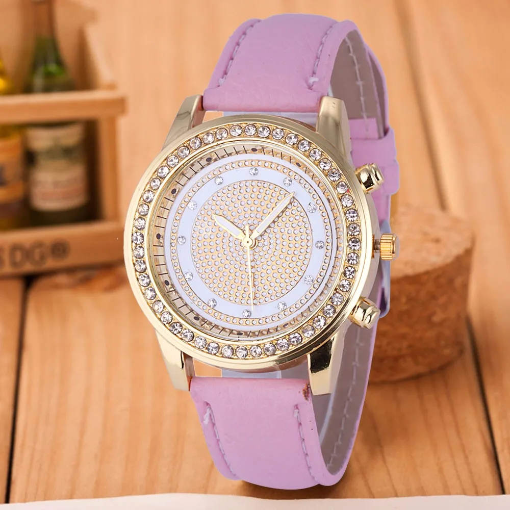 Женские часы, простые Кристальные кварцевые наручные часы, montre femme reloj mujer zegarek damski orologio donna dames horloges saat