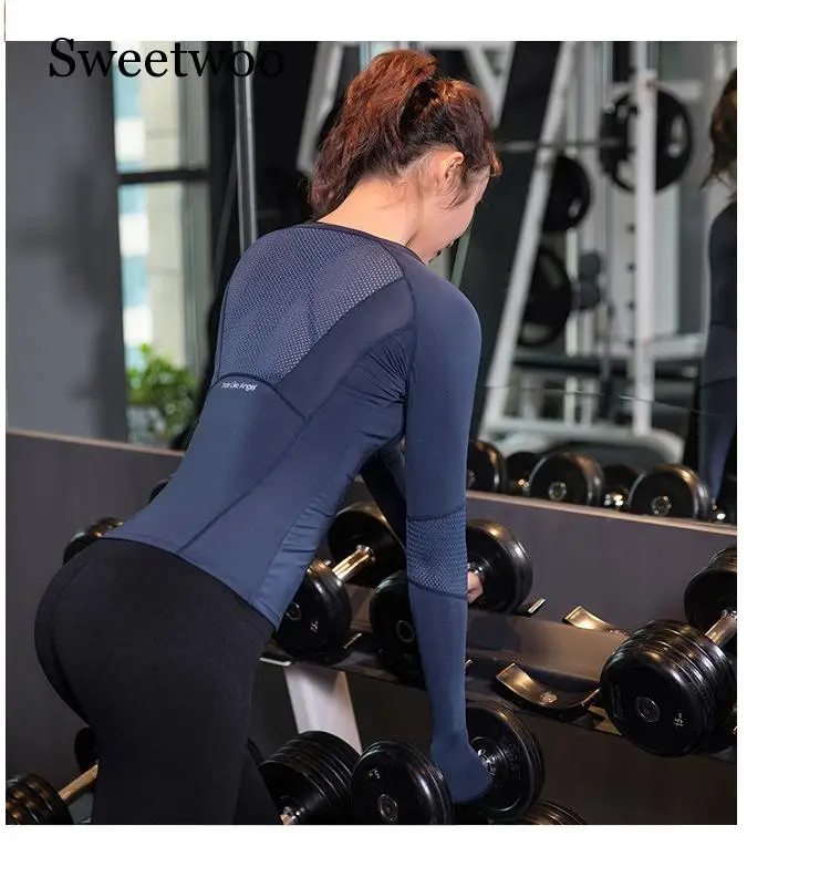 Новинка 2019 синие черные розовые спортивные топы женская футболка для спортзала