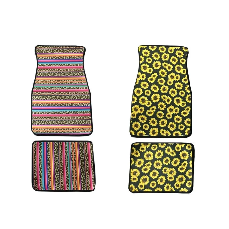 2 шт./лот неопреновые универсальные автомобильные коврики для пола с леопардовым