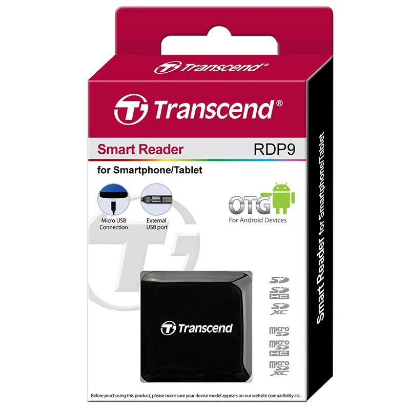 Transcend картридер OTG высокого качества SD/адаптер карты Micro SD с дополнительным