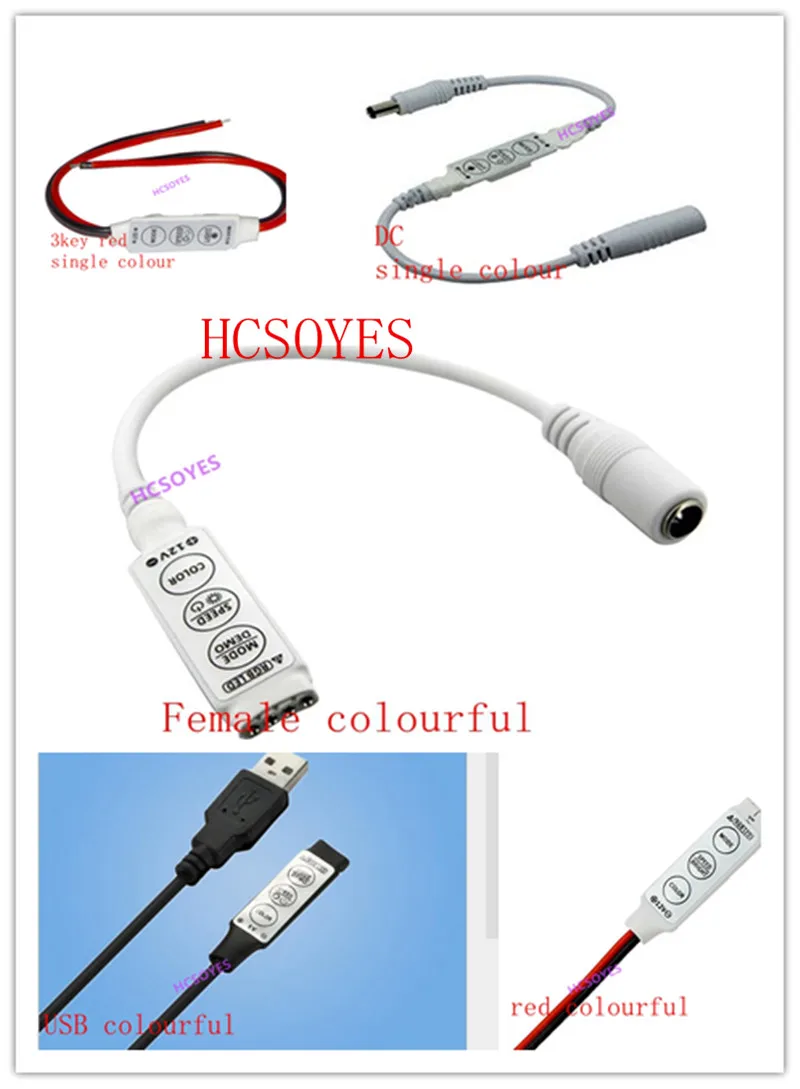DC12 24V 3KEY 4KEY 3pin SP002E Мини светодиодный контроллер Одноцветный/RGB цветной диммер для