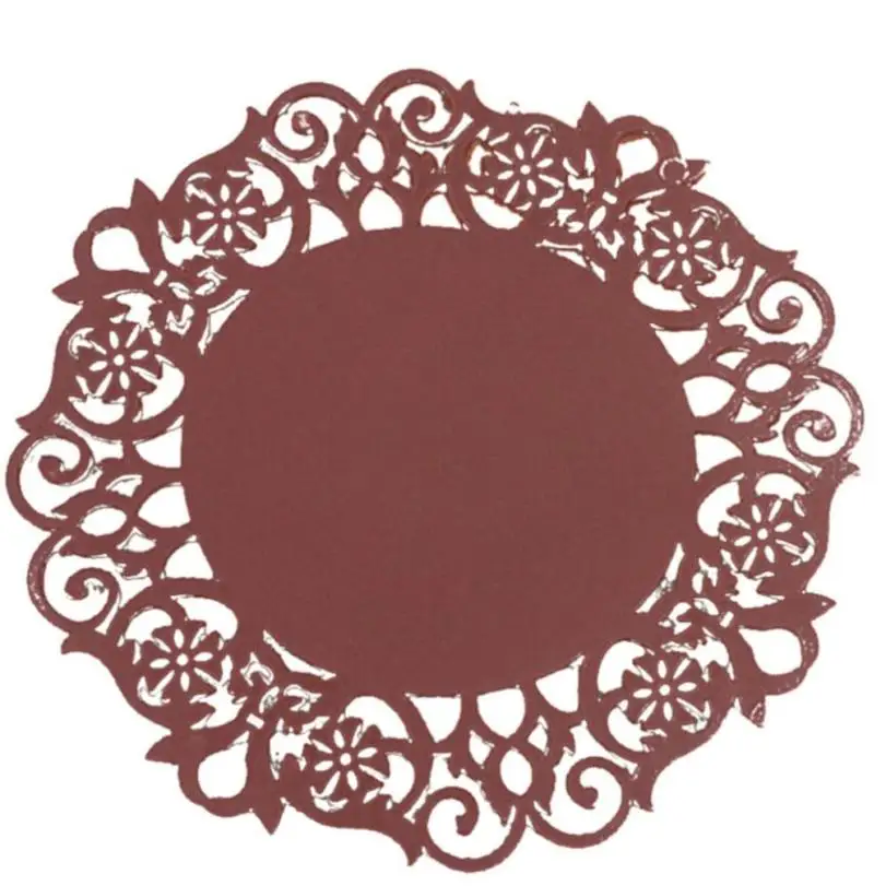Коричневый 2 шт кружева цветок Doilies силиконовый подстаканник чайная чашка коврики коврик изоляционный коврик - Цвет: Коричневый