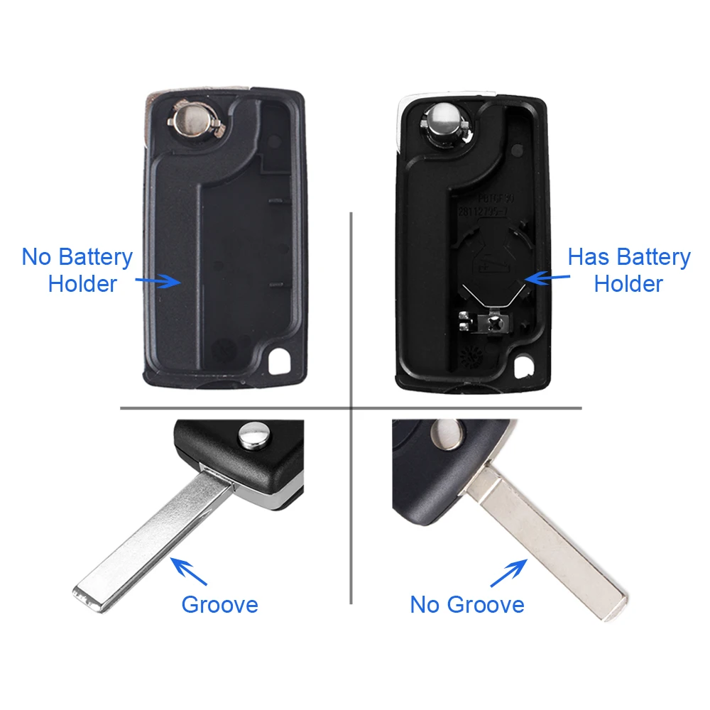 Dandkey 2 кнопки для Peugeot 107 207 307S 307 308 407 607 складной чехол брелок дистанционного ключа