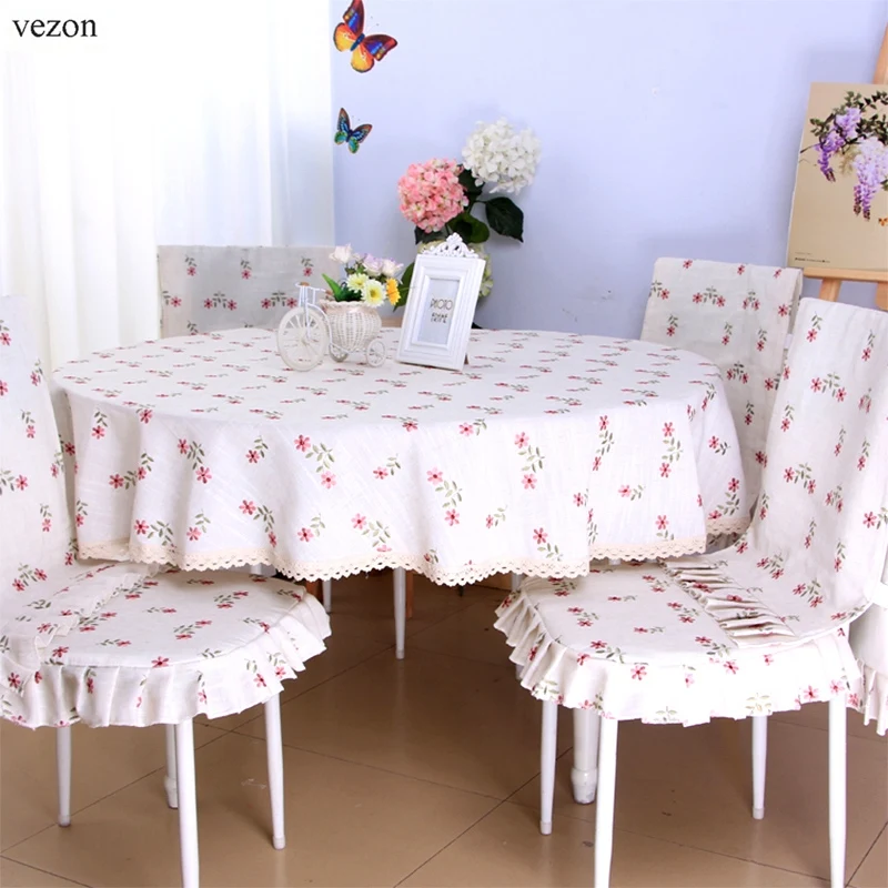 Vezon новый дизайн элегантная льняная скатерть с вышивкой вышитая Цветочная