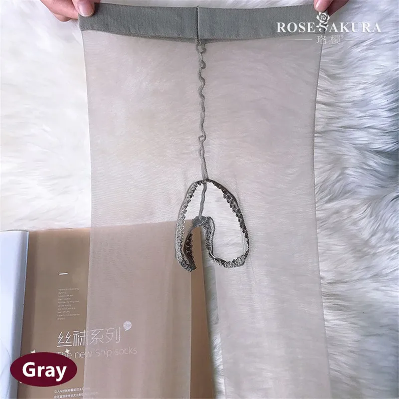 0821 Gray Женские прозрачные колготки без выреза, прозрачные колготки с открытой промежностью, 1 линия промежности, невидимые чулки 0821 - Цвет: 0821 Gray