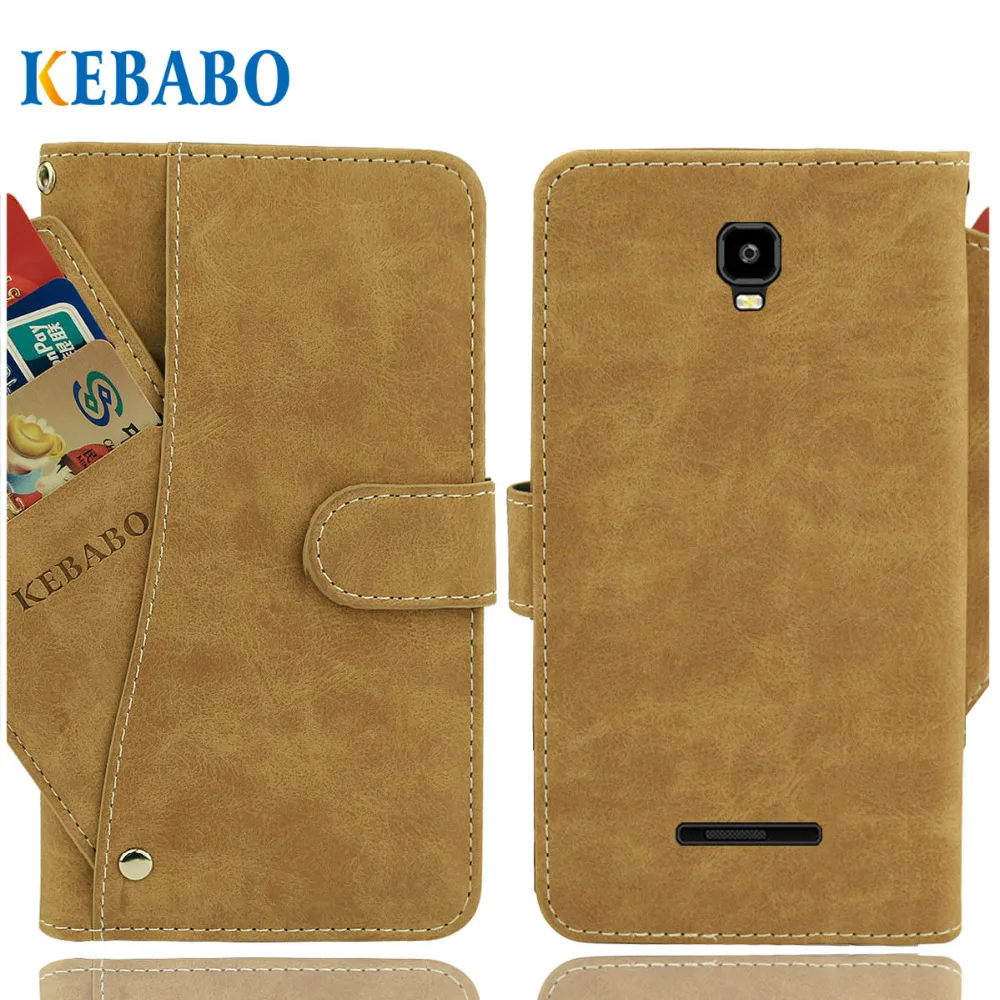 

Vintage Leather Wallet Archos Sense 47X Case 4.7" Flip Luxury 3 Front Card Slots Cover Magnet Stand Phone Protective Bags