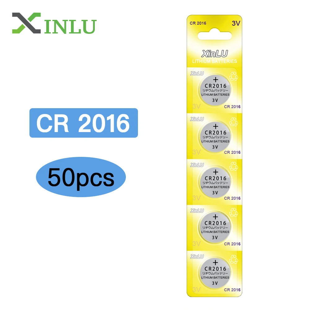 50 шт./лот = 10 упаковок CR2016 BR2016 LM2016 DL2016 KCR2016 CR 2016 3V литиевая кнопочная батарейка