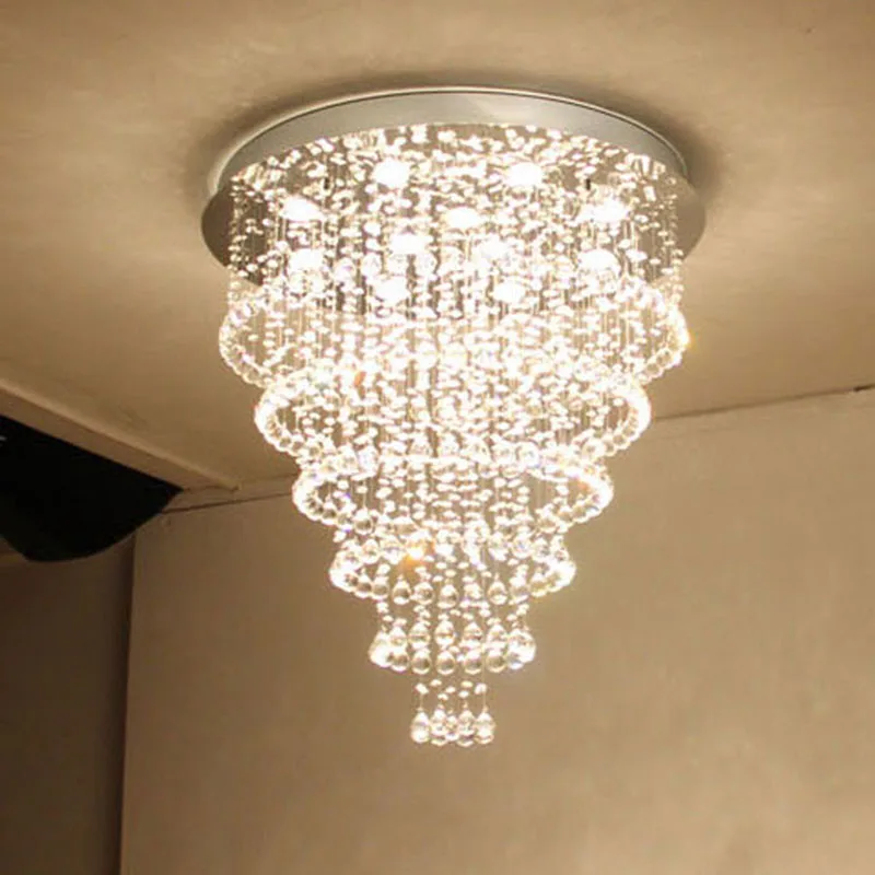 

New Round modern LED K9 crystal Chandeliers lights hanging wire crystal bedroom Chandeliers lamps restaurant hotel lighting