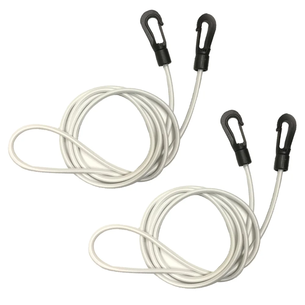 2PC White Каноэ каяк Банджи шок шнур крюк Привязать вниз веревка Удочка ремешок Каяк Весло Поводок серфинга троса держатель - Цвет: 2PC White