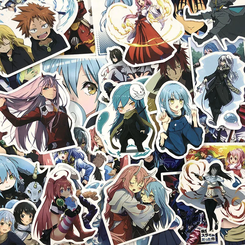 50 шт./компл. этого времени у меня есть перевоплотится в слизи наклейки для ноутбука мотоцикл Чемодан скейтборды дневник игрушки аниме наклейки