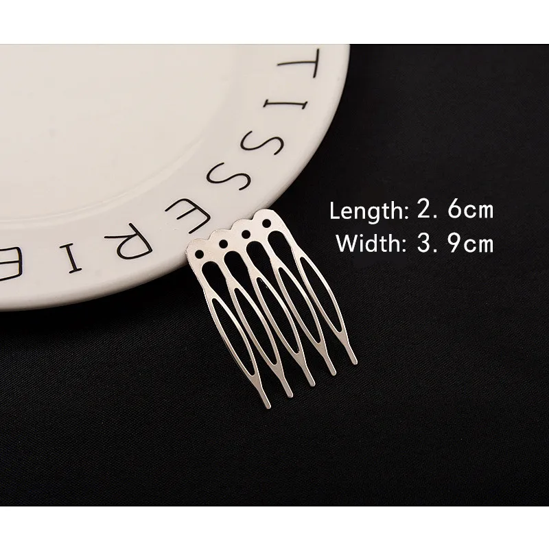 6pcs 5teeth hole 5/10 зубья металлическая расческа для волос бронзовый тон заколки для волос когти-шпильки Сделай Сам ювелирные изделия и компоненты свадебные принадлежности для волос HK107 - Цвет: 6pcs 5teeth hole