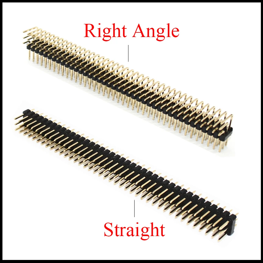 

3*40 3x40 Pin 120P 2.54mm Pitch Space Golden Plated Three Triple Row Straight Right Angle PCB Male IC Connector Pin Header Strip