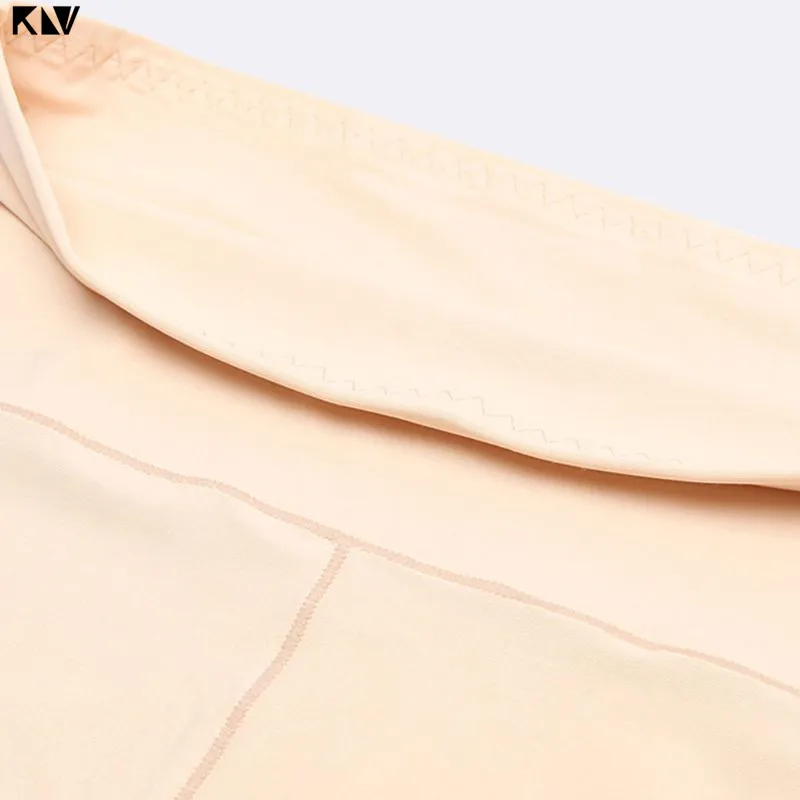 KLV Высокая талия ледяной шелк безопасности шорты невидимый бесшовный хлопок промежность губ боксеры короткое однотонное нижнее белье эластичный бойшорт