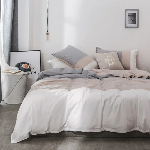 bedding set 4 Синий, белый комплект постельного белья для близнецов, королев, королевских размеров, хлопок, простыня, набор пододеяльников, мягкое постельное белье, наволочка - Цвет: bedding set 4