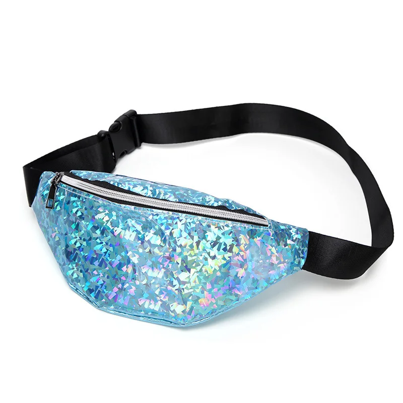 Blue Waist Pack AHCLY роскошный блестящий женский чехол на пояс Водонепроницаемая поясная сумка прозрачные сумки на плечо Женская поясная сумка спортивная сумка клатч - Цвет: Blue Waist Pack