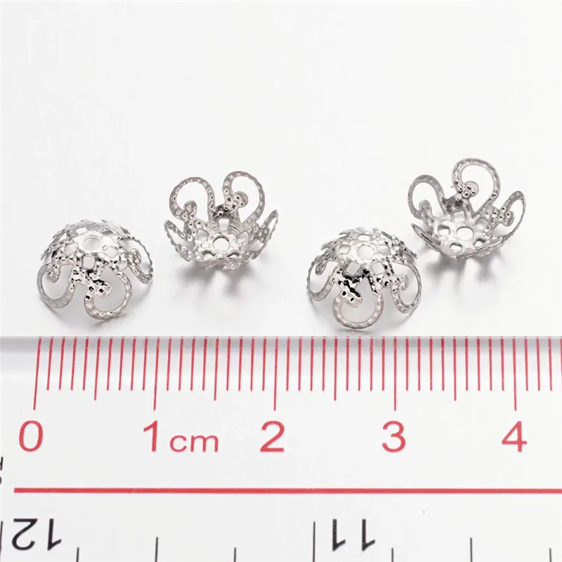 

10000pcs Platinum Color Iron Flower Bead Caps for Jewelry Making Jewelry Making Bracelet Accessories Findings 10x4mm Hole: 1mm