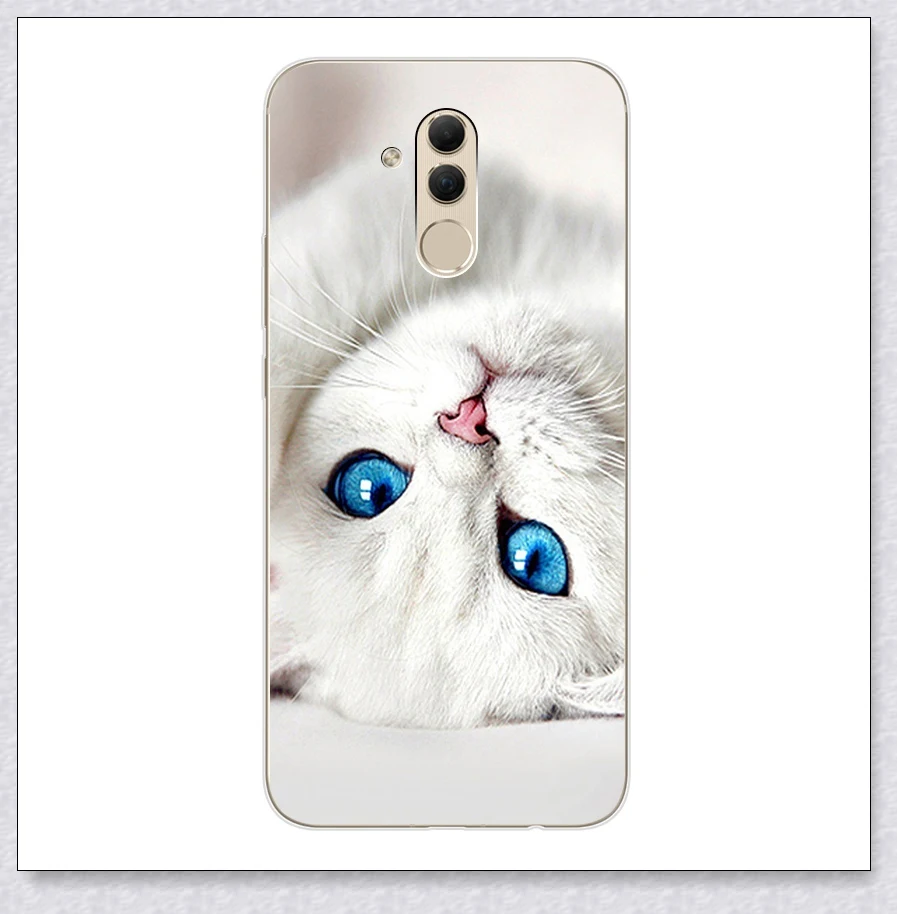 white cat Для huawei mate 20 lite Мягкий силиконовый чехол s 6,3 'роскошный чехол из ТПУ с принтом задняя крышка для huawei mate 20 mate 20 lite Fundas Coque - Цвет: white cat