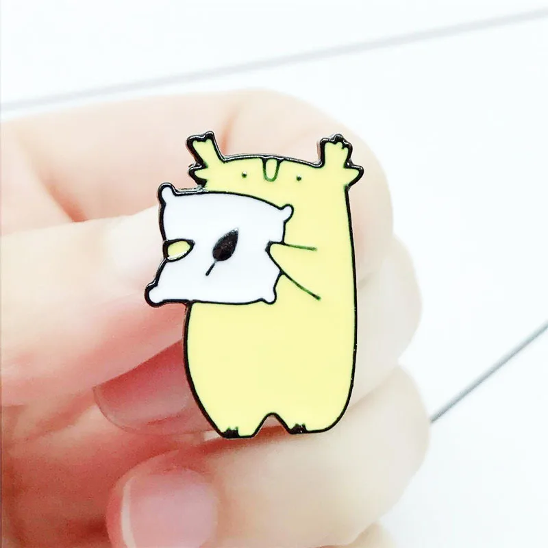 Фиолетовый Тоторо Эмаль Булавка креативный мультфильм Подушка Желтые животные