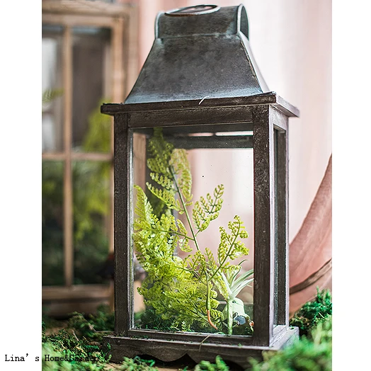 Маленькие декоративные стеклянные панели Цинковый верхний ураган винтажный