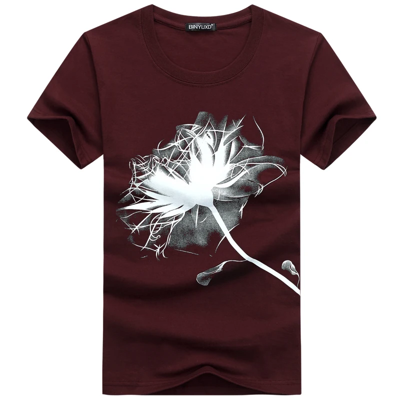 BINYUXD Хит Новое поступление модные мужские футболки брендовая хлопковая одежда с