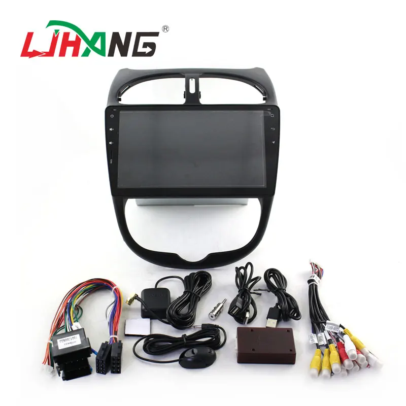 Автомобильный мультимедийный плеер LJHANG 9 дюймов Android 10 для Peugeot 206 1DIN