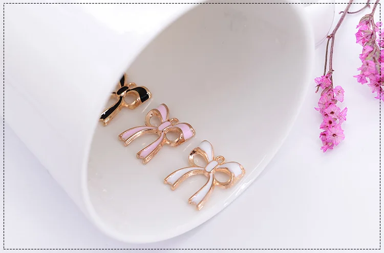 Новинка 20шт DIY Подвески эмалевые ленты Бант ювелирные аксессуары подвеска серьги