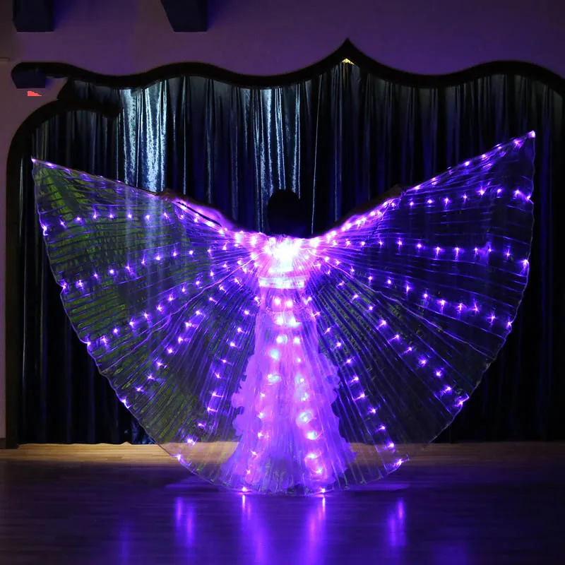 

2019 Belly Dance LED Twinkling Lights Wings Fairy Glowing Indian Dancing Accessories Belly dance light show Glittering