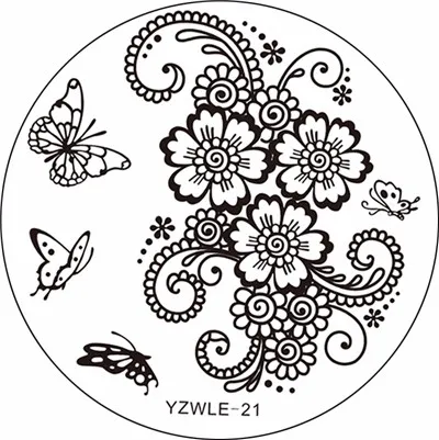 YZWLE, 1 шт, ручная роспись, дизайн, круглые, нержавеющая сталь, сделай сам, тиснение изображений, пластинки для ногтей, шаблоны, трафареты