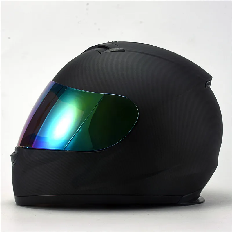 Carbon Painting  CE DOT Approved Full Face Motorbike Helmet Motorcycle Helmet - Matt Black XL (61-62cm)