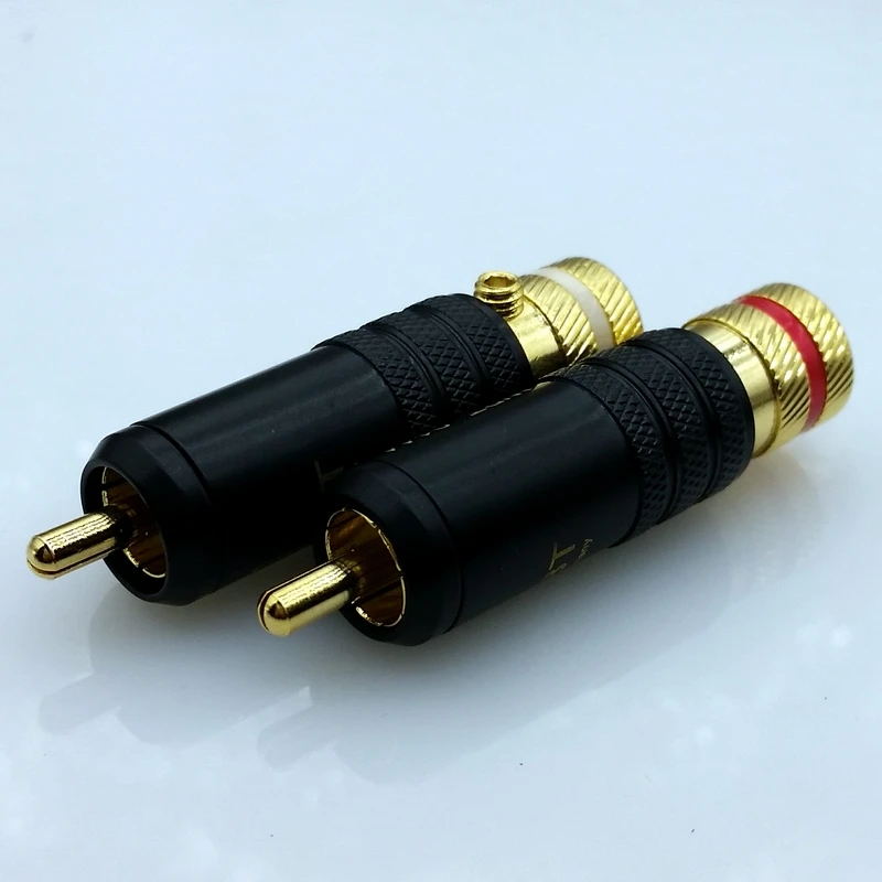 RCA разъемы Мужской позолоченный RCA штекер 10 шт./лот