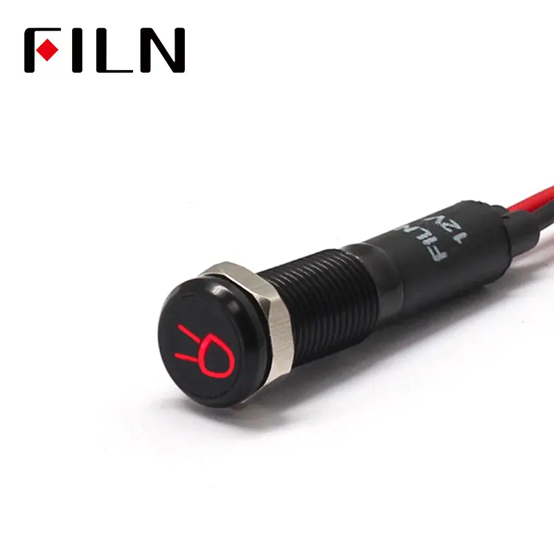 Маленький светодиодный индикатор для приборной панели автомобиля FILN 8 мм символ s