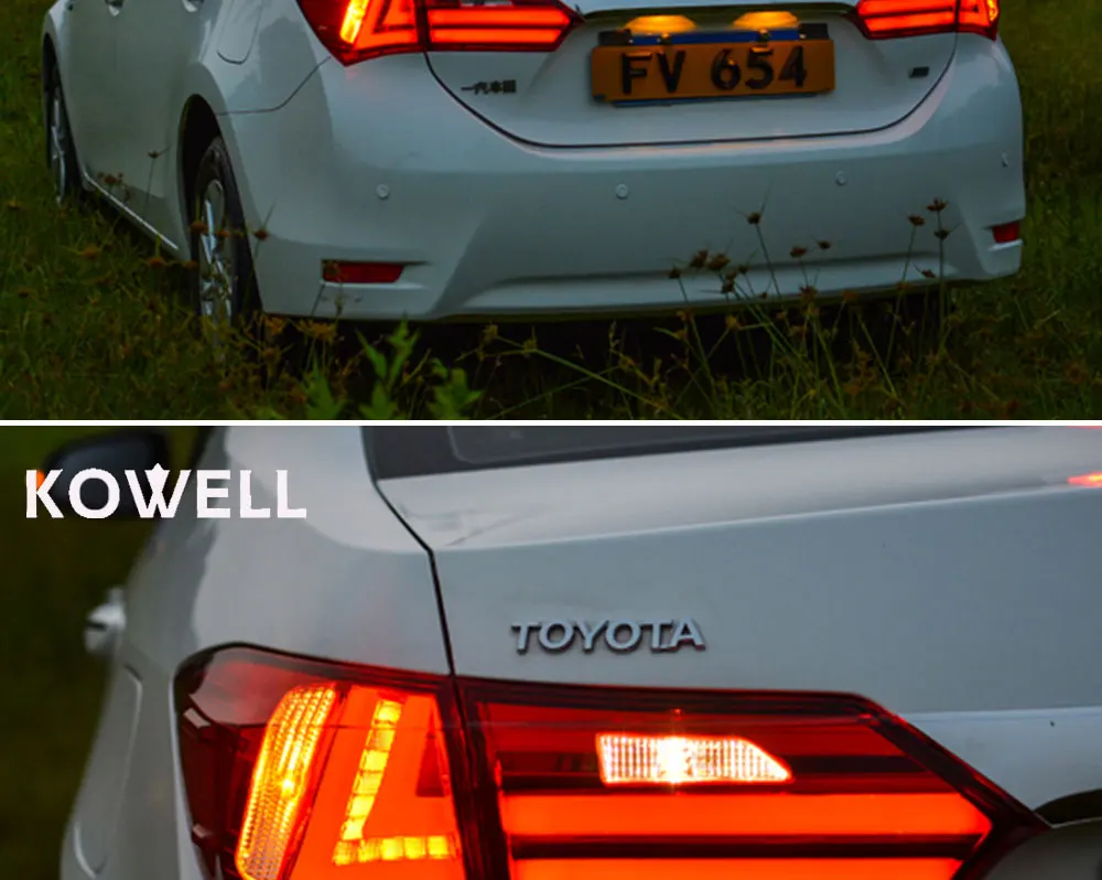KOWELL автомобильный Стайлинг для Toyota Corolla задний фонарь светодиодный задний фонарь стояночный тормоз указатели поворота