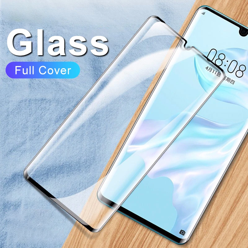 

YKSPACE 9D Curved Edge 9H Tempered Glass For Huawei P30 P40 P50 Pro Full Cover Protection Screen Protector Film