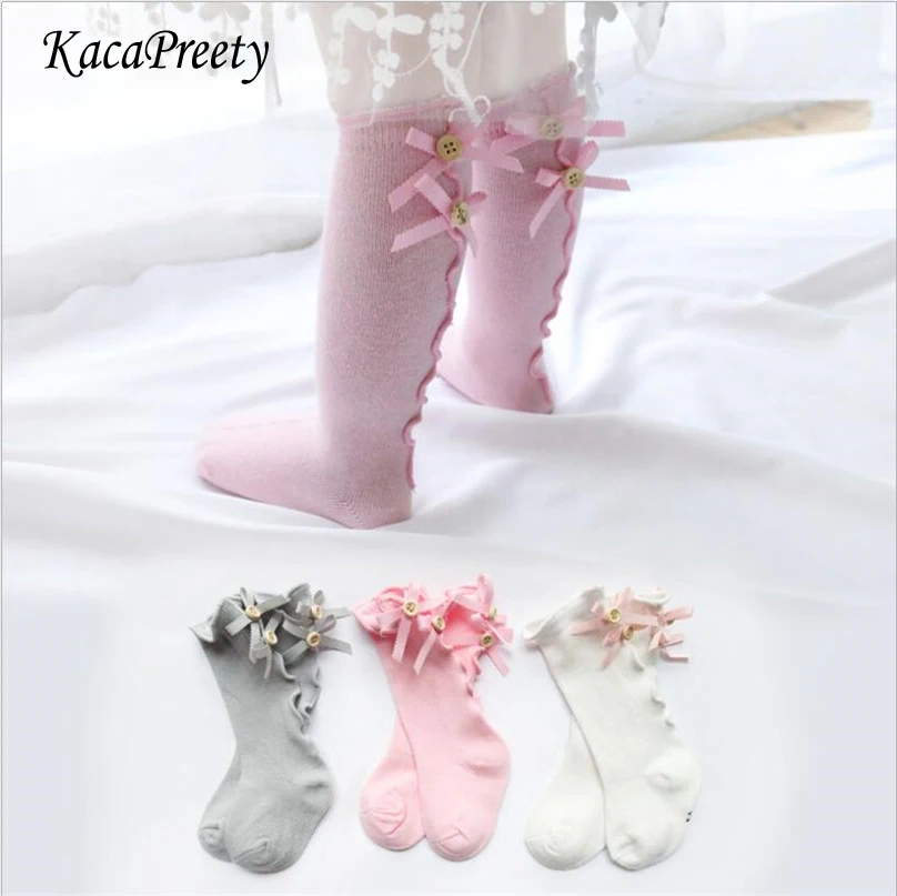 Sweet Princess Lace Baby Girls Socks Cotton Toddler Newborn Infant long for 0-24months children leg warmers | Детская одежда и